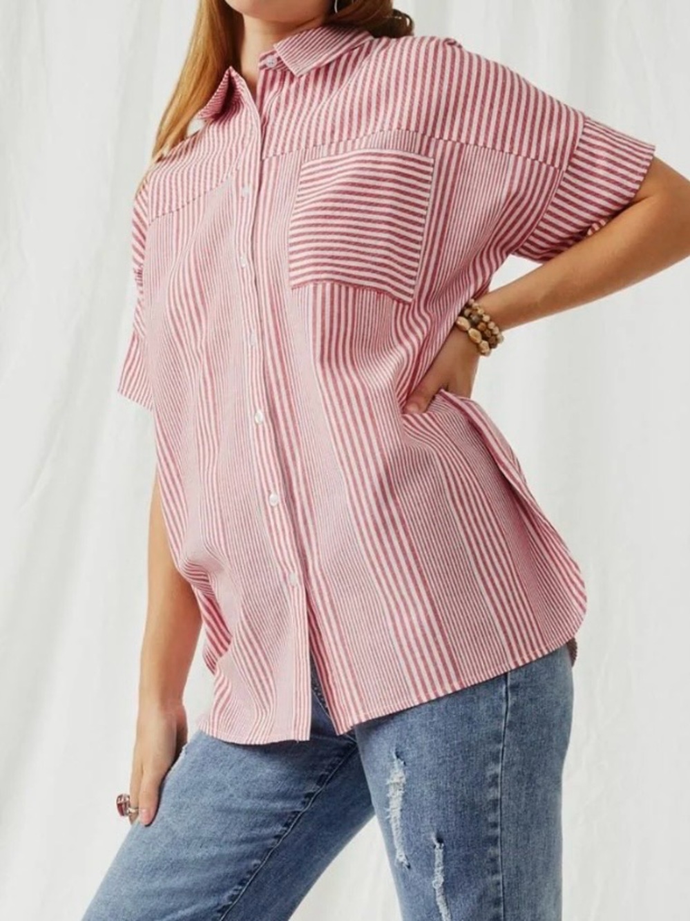 NWT HAYDEN LOS ANGELES Women’s Contrast Stripe Pocket Oversized Short Sleeve 1XL